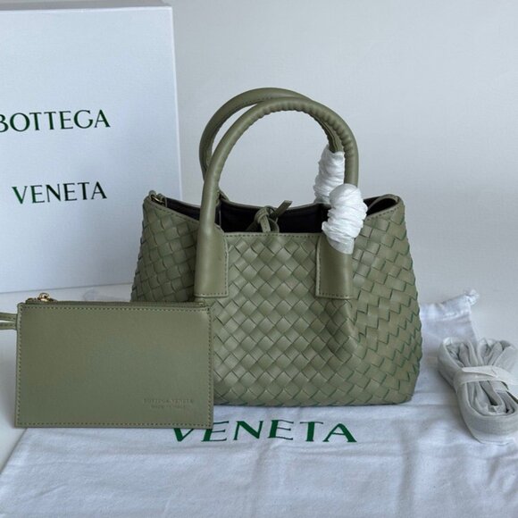 Bottega Veneta Handbags - Bottega Veneta Intrecciato Tote Bag + Pouch - Sage Green